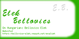 elek bellovics business card